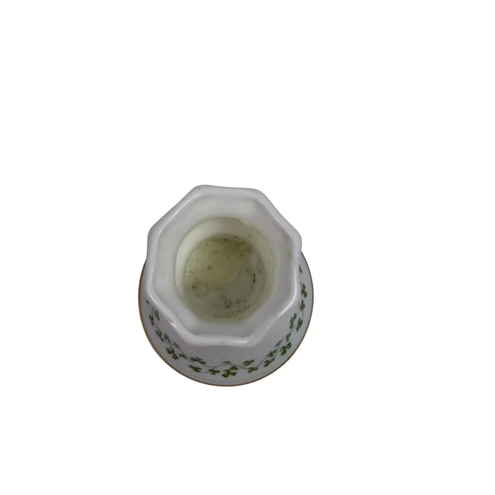 Royal Tara Irish Cottagecore Shamrock Candlestick Holder White Fine Bone China